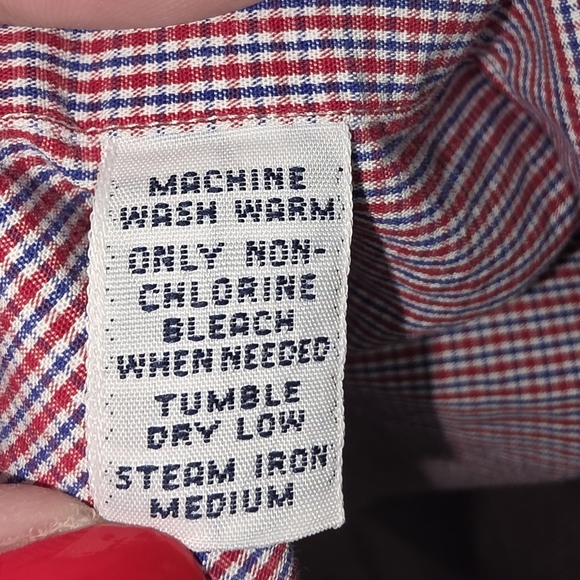 Ralph Lauren Yarmouth 100% Cotton Button Down Shirt XL Red Blue Check Classic - Picture 5 of 5